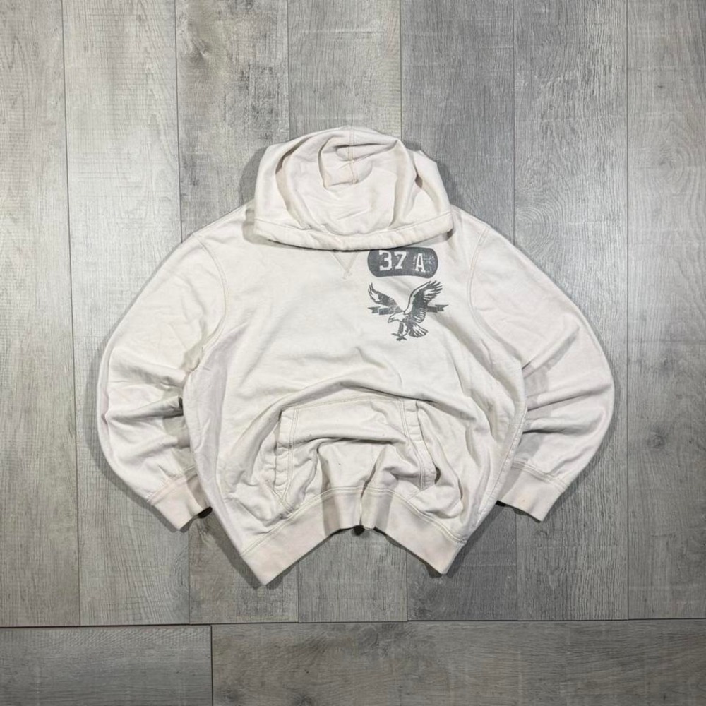 2000s emo grunge American eagle outfitters grey white pullover mallcore hoodie